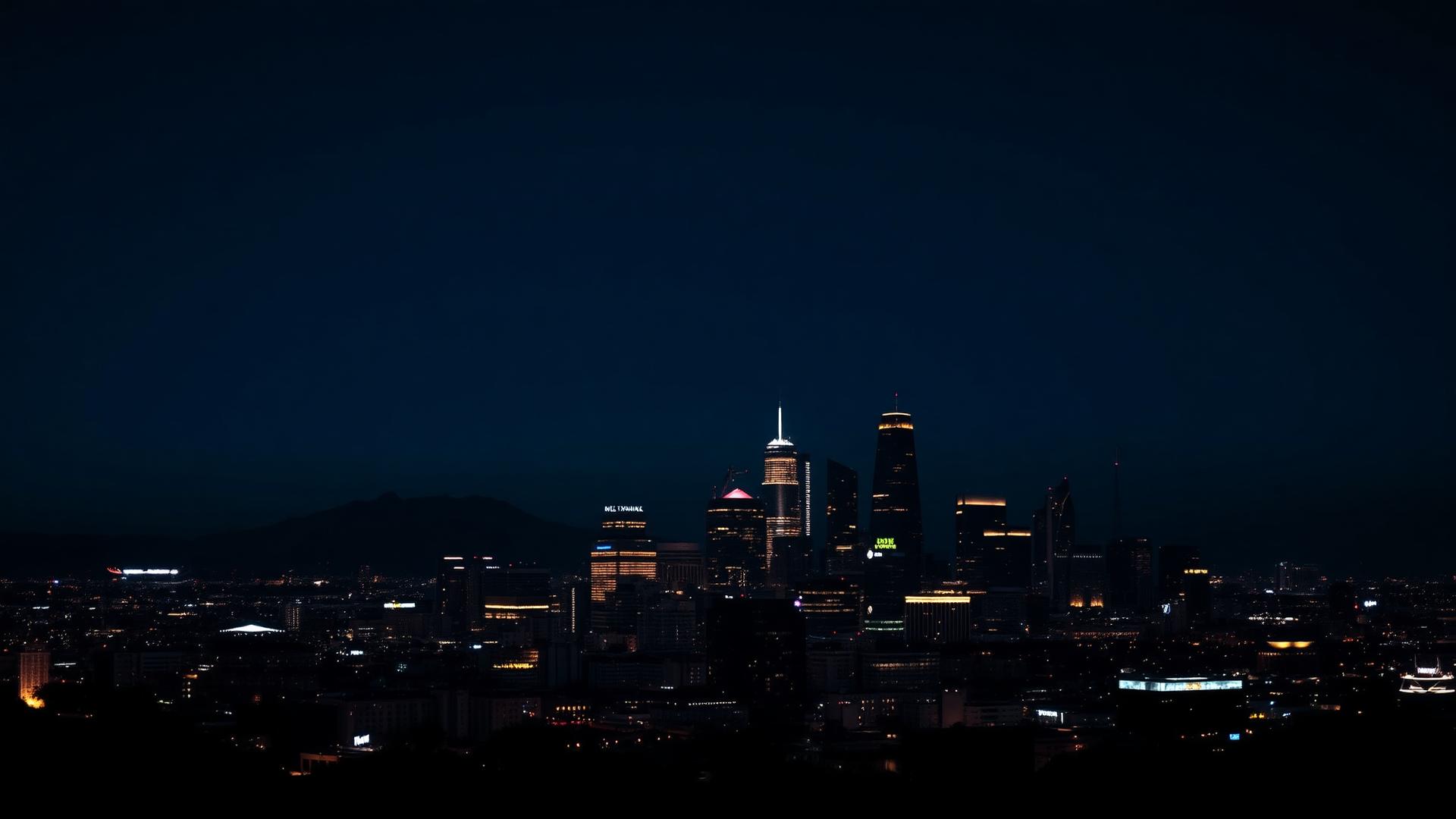 City skyline at night